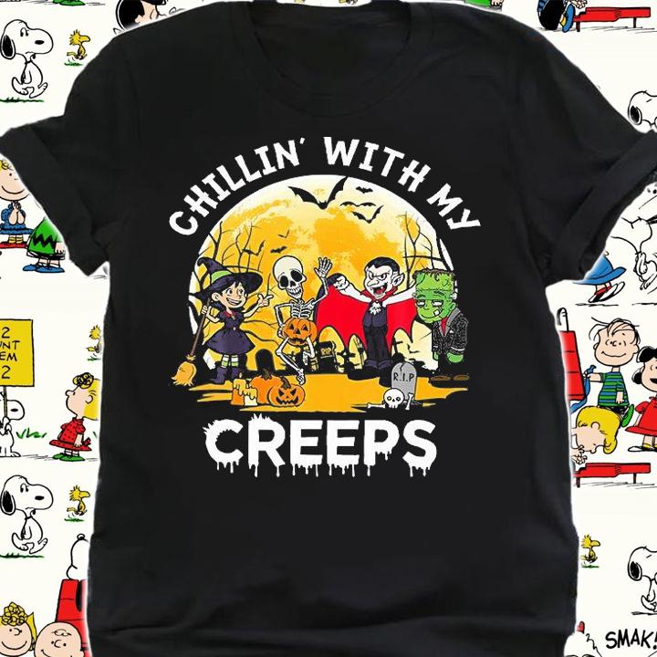 Chillin With My Creeps Scary Monster Family Funny T-Shirt