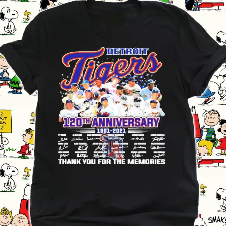 Detroit Tigers 120th anniversary 1901-2021 signature shirt shirt