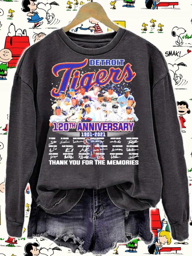 Detroit Tigers 120th anniversary 1901-2021 signature shirt sweatshirt