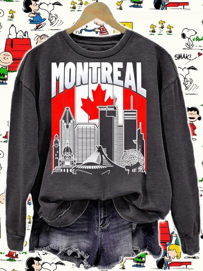 Montreal Canada Skyline Canadian flag shirt sweatshirt