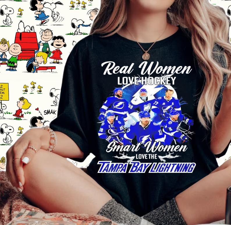 Real Women love hockey Smart Women love the Tampa Bay Lightning shirt woman shirt