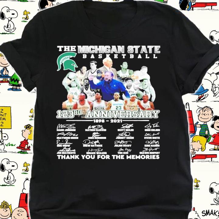 The Michigan State basketball 123rd anniversary 1898-2021 signatures shirt shirt