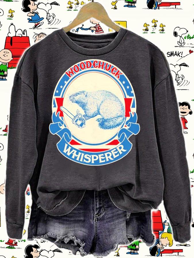 Woodchuck Whisperer Groundhog With Chainsaw vintage shirt sweatshirt