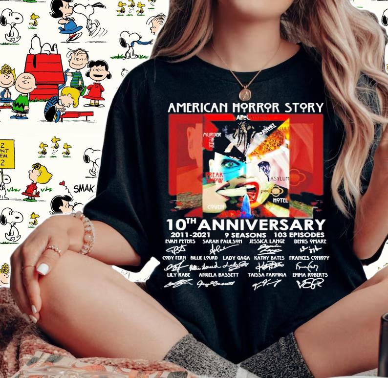 American Horror Story 10th anniversary 2011-2021 9 seasons 103 episodes signature shirt