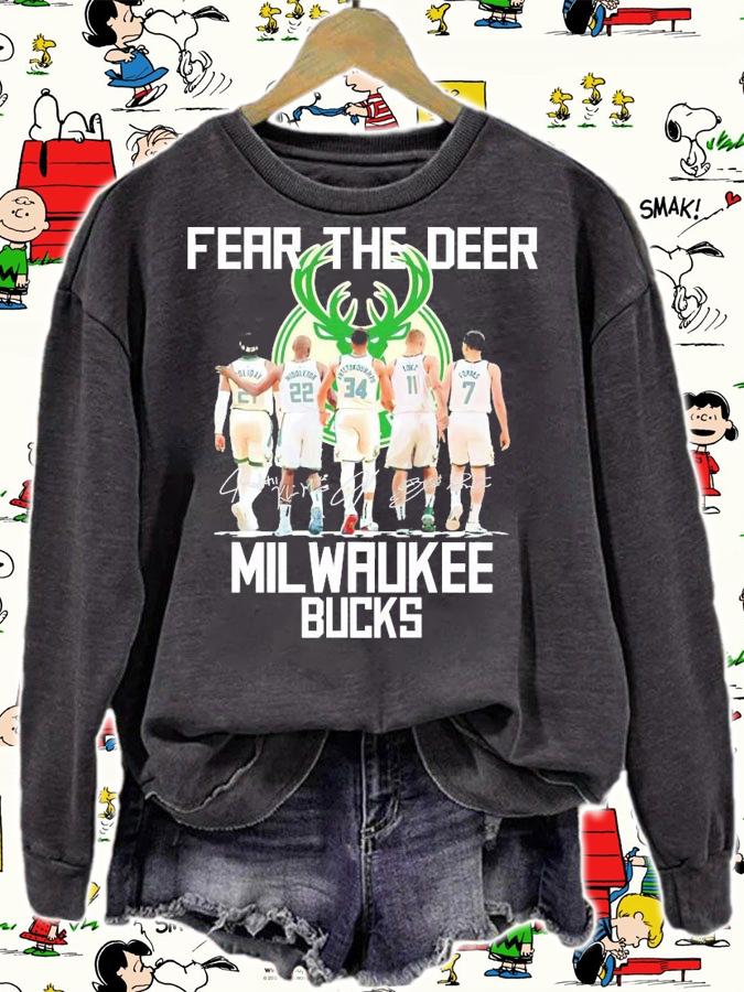 Fear The Deer Milwaukee Bucks signatures men's shirt
