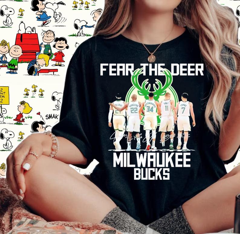 Fear The Deer Milwaukee Bucks signatures men's shirt
