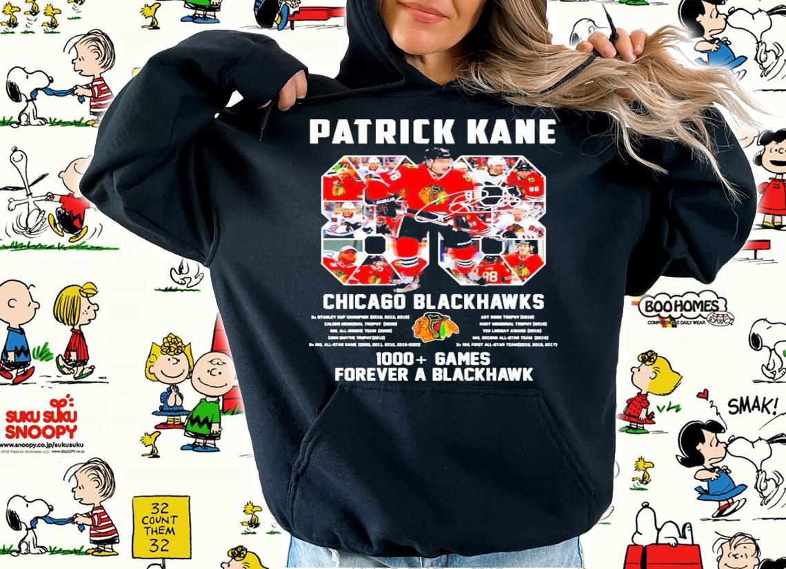 Patrick Kane Chicago Blackhawks 1000 games forever a Blackhawk shirt hoodie