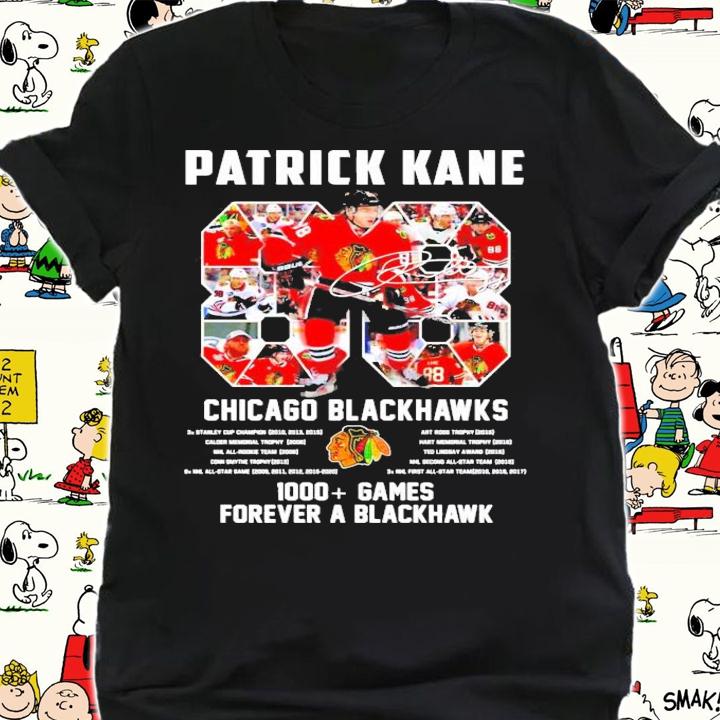 Patrick Kane Chicago Blackhawks 1000 games forever a Blackhawk shirt shirt
