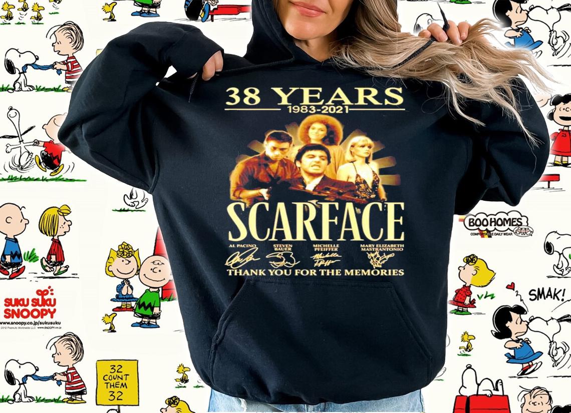 38 years 1983-2021 Scarface signature thank you for the memories shirt