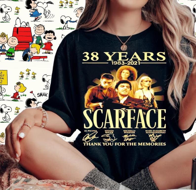 38 years 1983-2021 Scarface signature thank you for the memories shirt