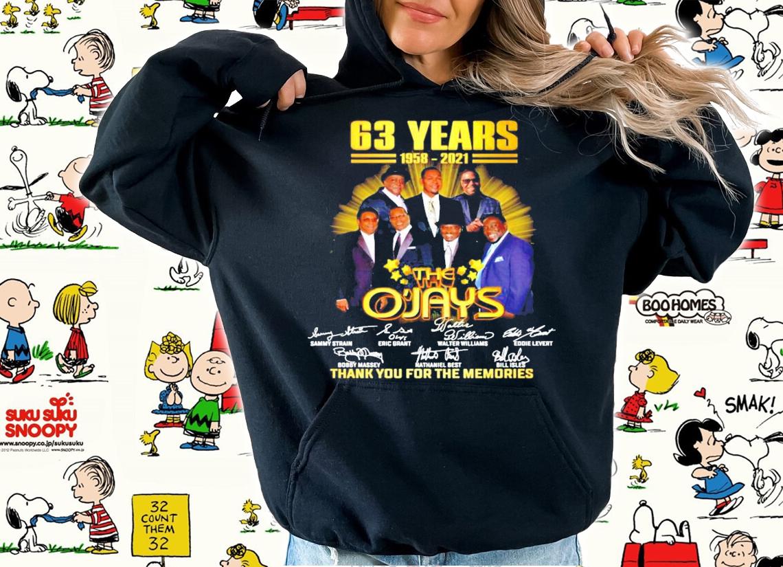 63 years 1958-2021 The O'Jays signatures shirt hoodie