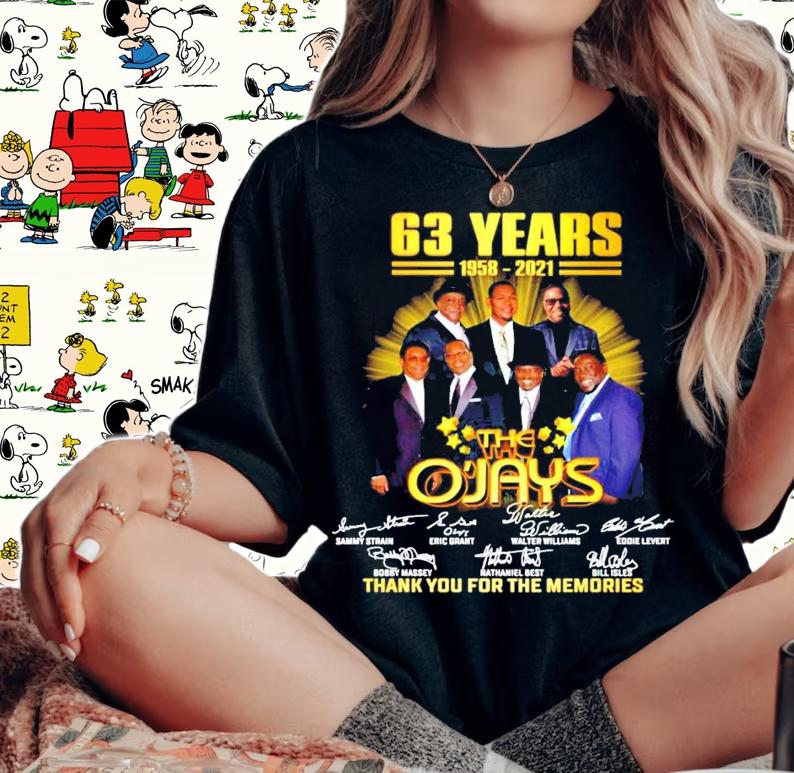 63 years 1958-2021 The O'Jays signatures shirt woman shirt