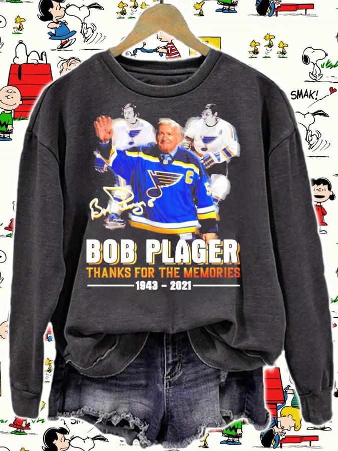 Bob Plager thanks for the memories 1943-3021 signature shirt
