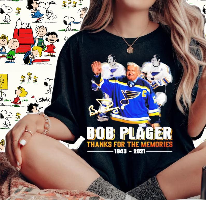 Bob Plager thanks for the memories 1943-3021 signature shirt