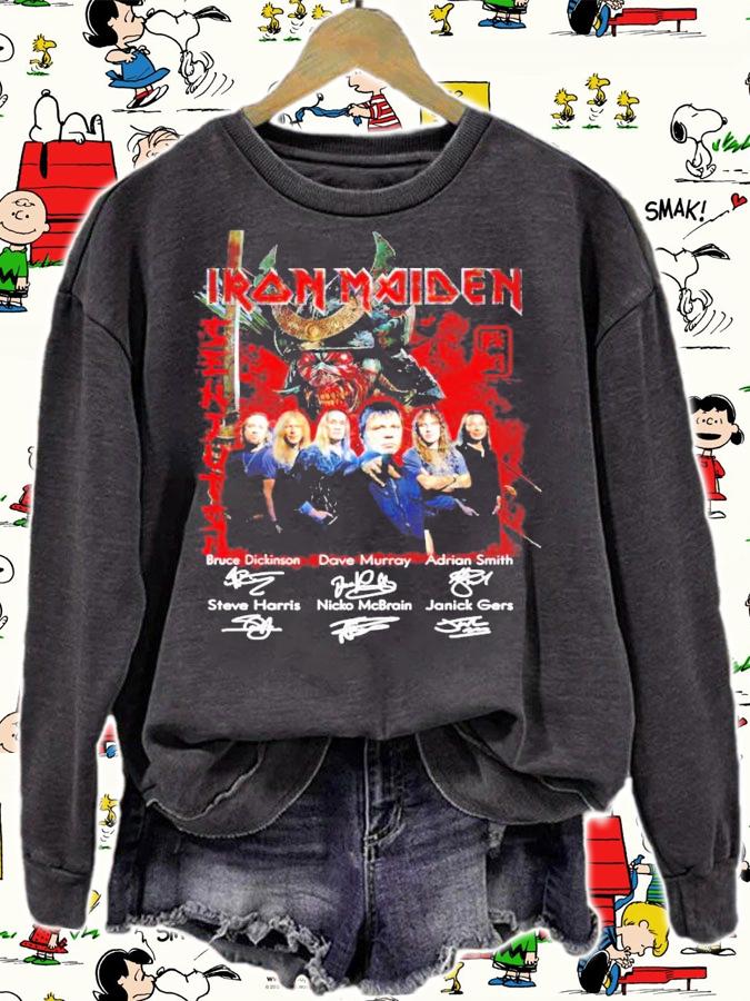 Iron Maiden signatures shirt sweatshirt