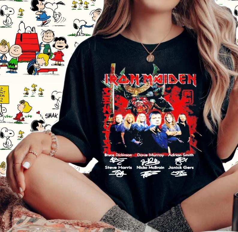 Iron Maiden signatures shirt woman shirt