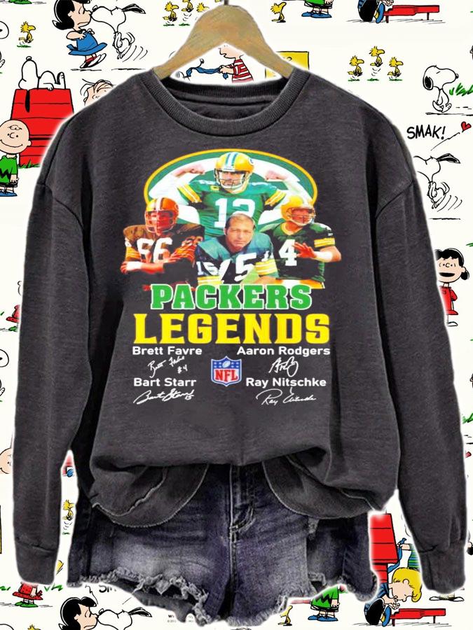 Packers Legends Brett Favre Aaron Rodgers Bart Starr Ray Nitschke signatures shirt