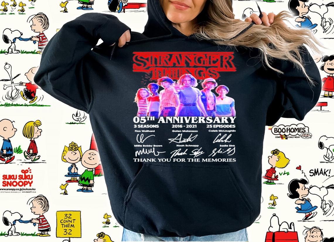 Stranger Things 05th anniversary 3 season 2016-2021 25 episodes signature shirt hoodie