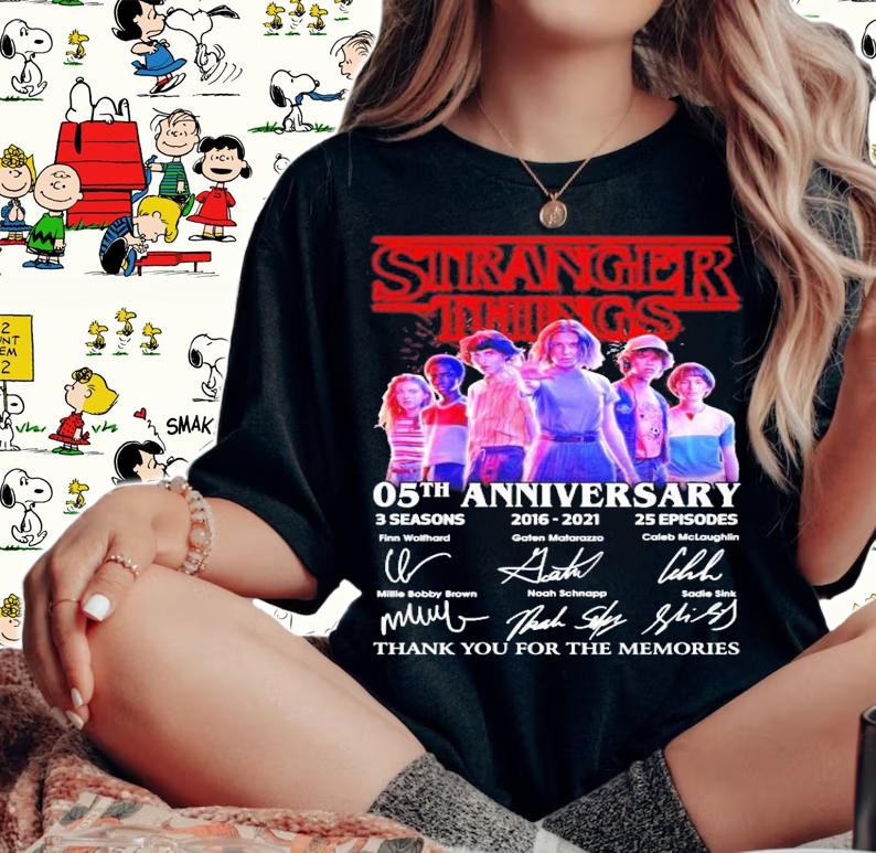 Stranger Things 05th anniversary 3 season 2016-2021 25 episodes signature shirt woman shirt