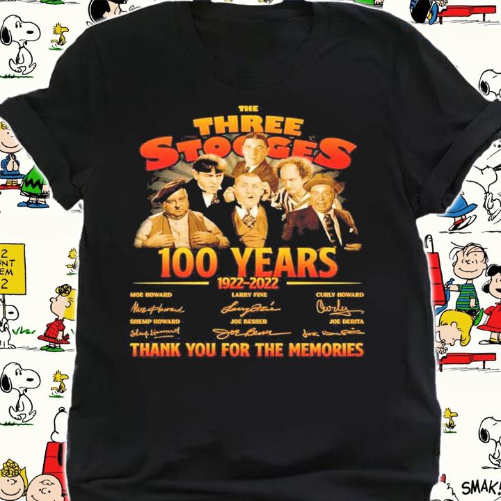 The Three Stooges 100 Years 1922-2022 Signatures Thank You For The Memories Shirt shirt