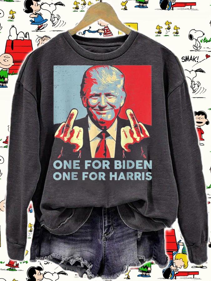 Trump Middle Finger Biden Harris one for Biden one for Harris shirt sweatshirt