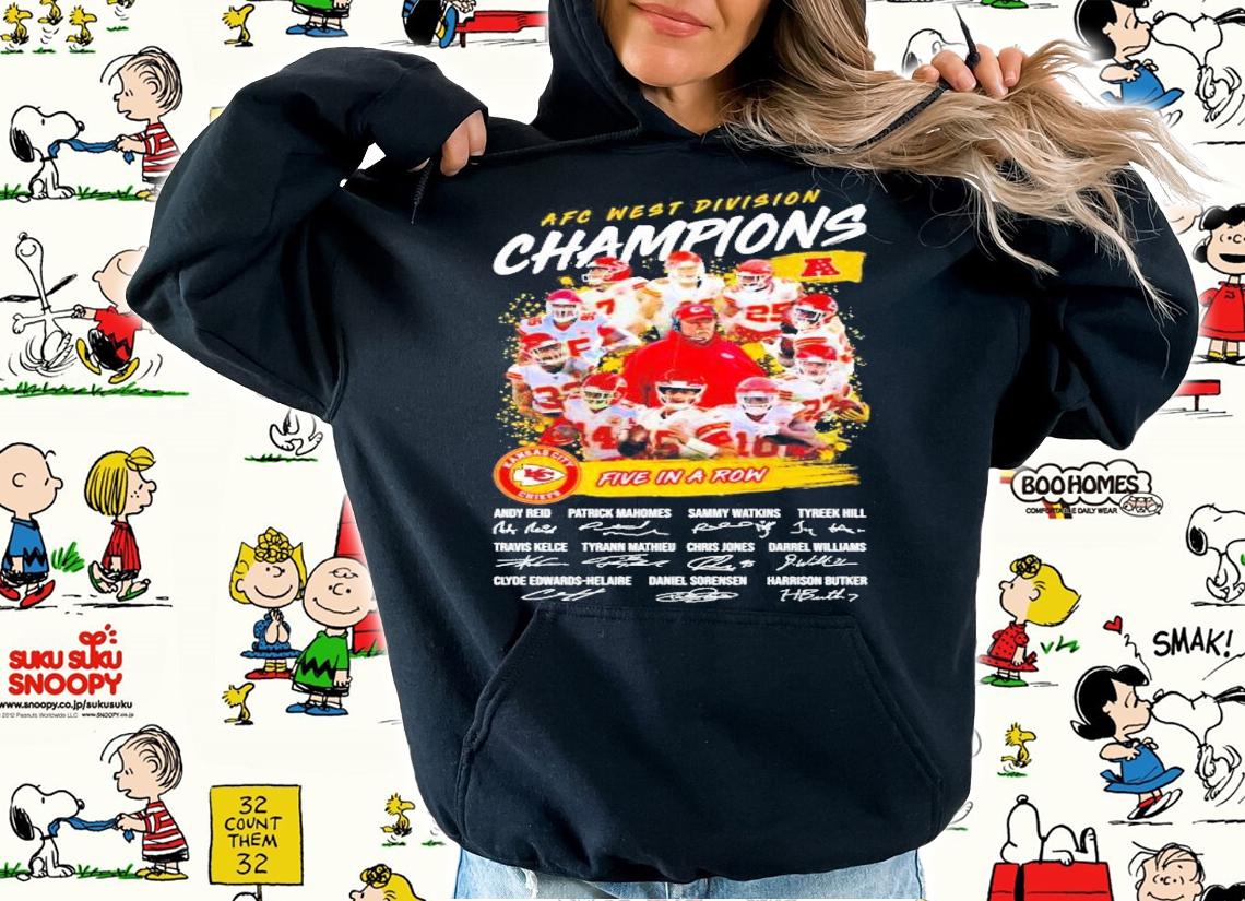 AFC West Division Champions Kansas City Chiefs five in a row shirt hoodie