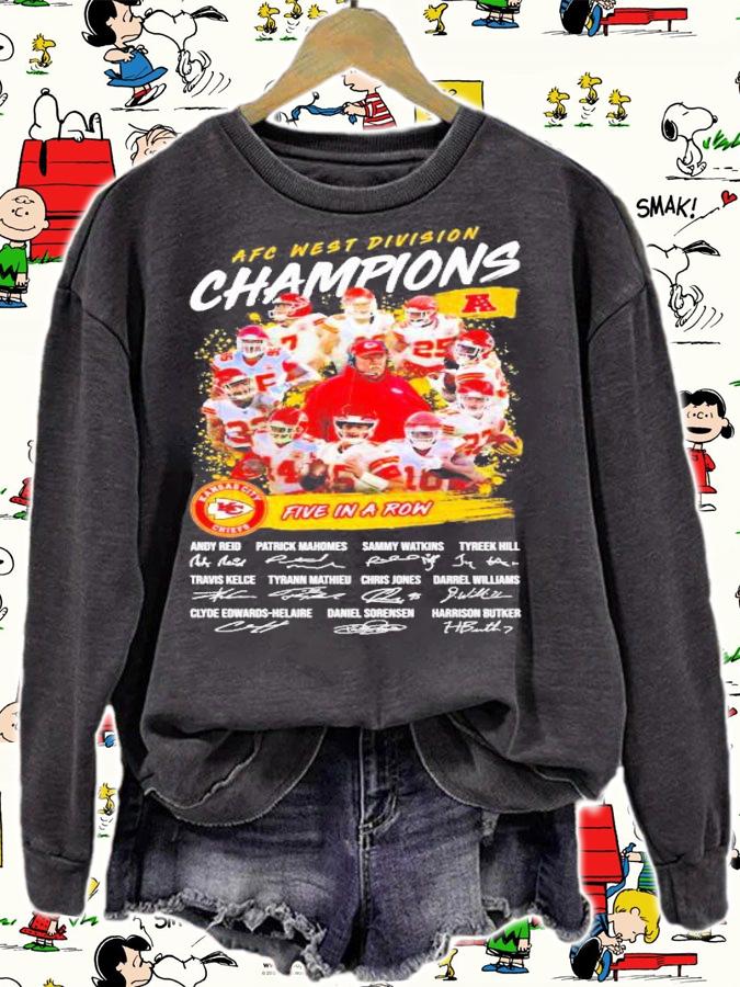 AFC West Division Champions Kansas City Chiefs five in a row shirt sweatshirt