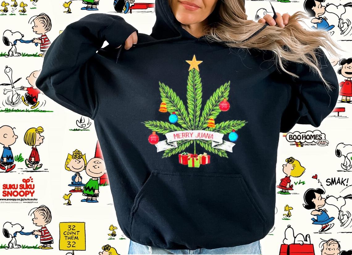 Cannabis weed Merry Juana Christmas sweater t-shirt
