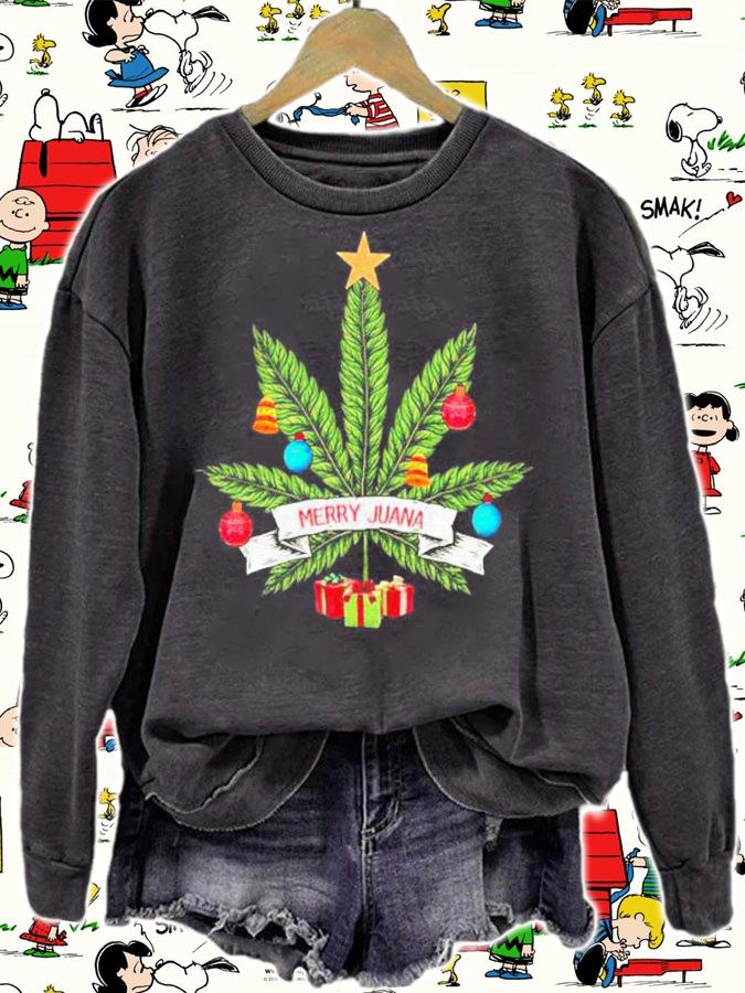 Cannabis weed Merry Juana Christmas sweater t-shirt