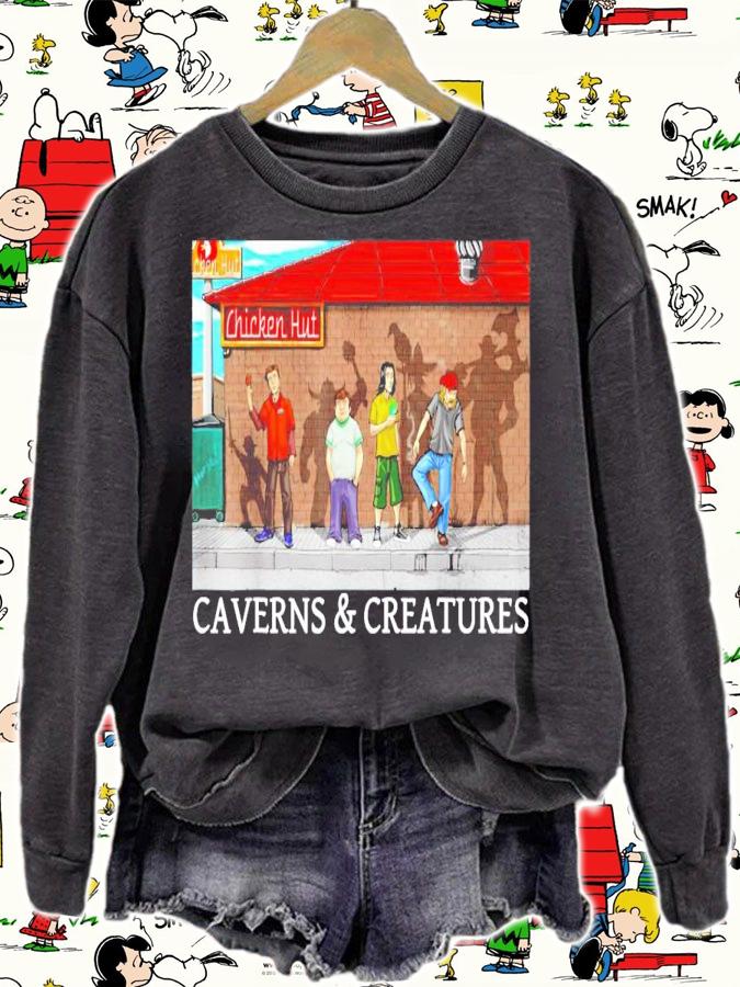 Chicken hut caverns and creatures shirt sweatshirt