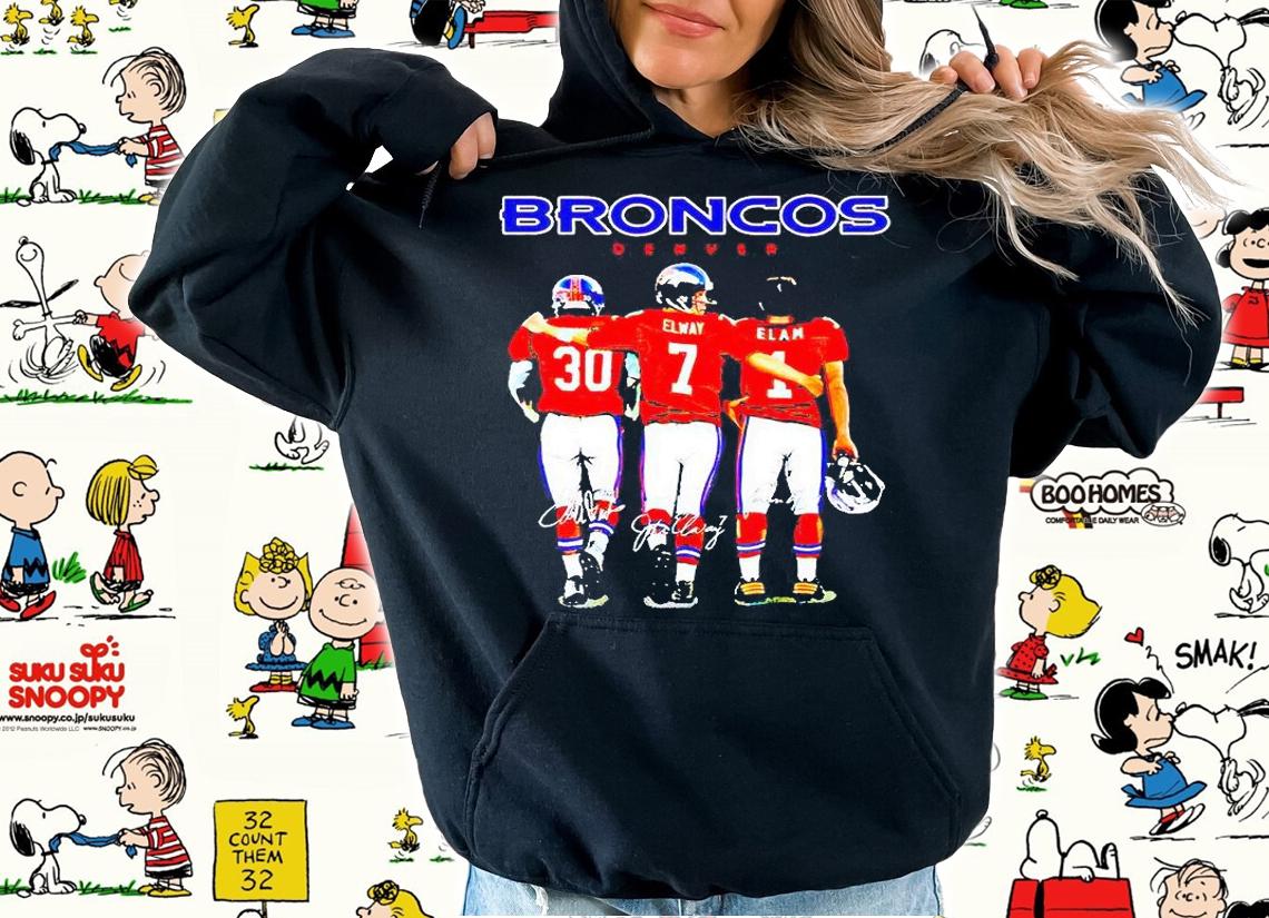 Denver Broncos best players Phillip Lindsay and Elway and Elam signature T-shirt