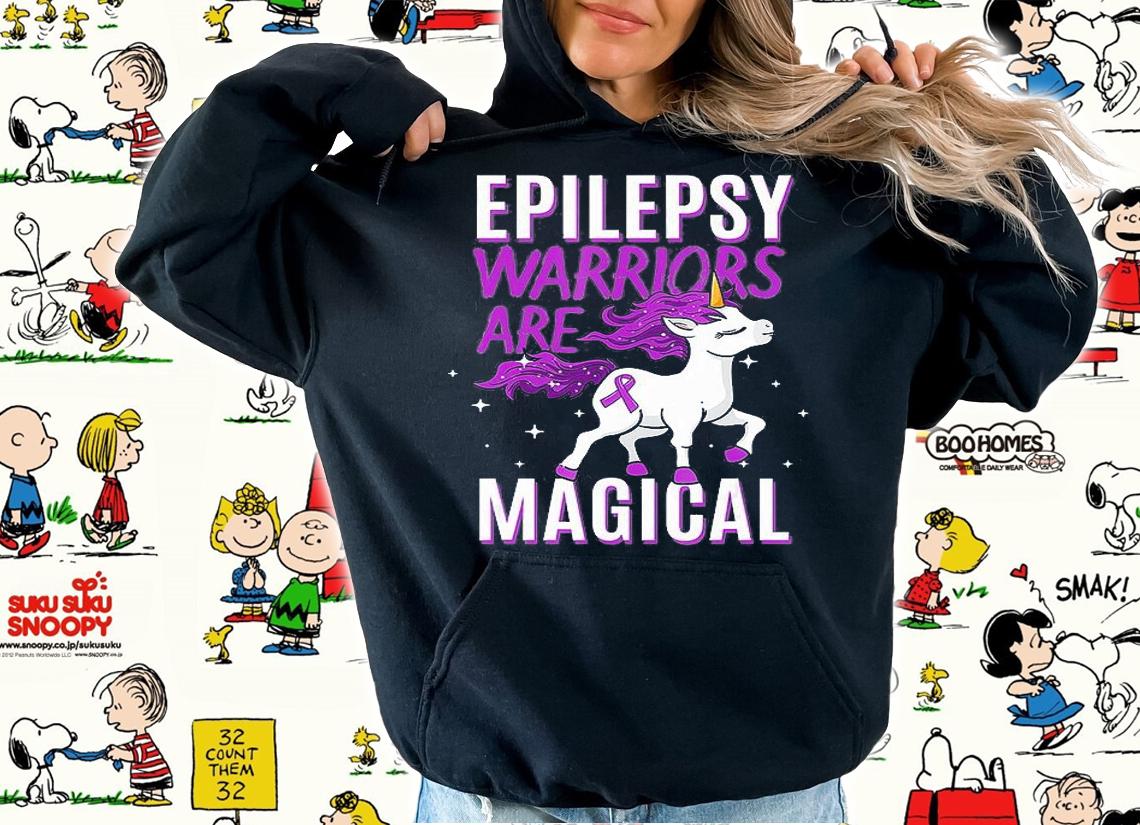 Epilepsy Warrior Purple Ribbon Epileptic Unicorn T-Shirt hoodie