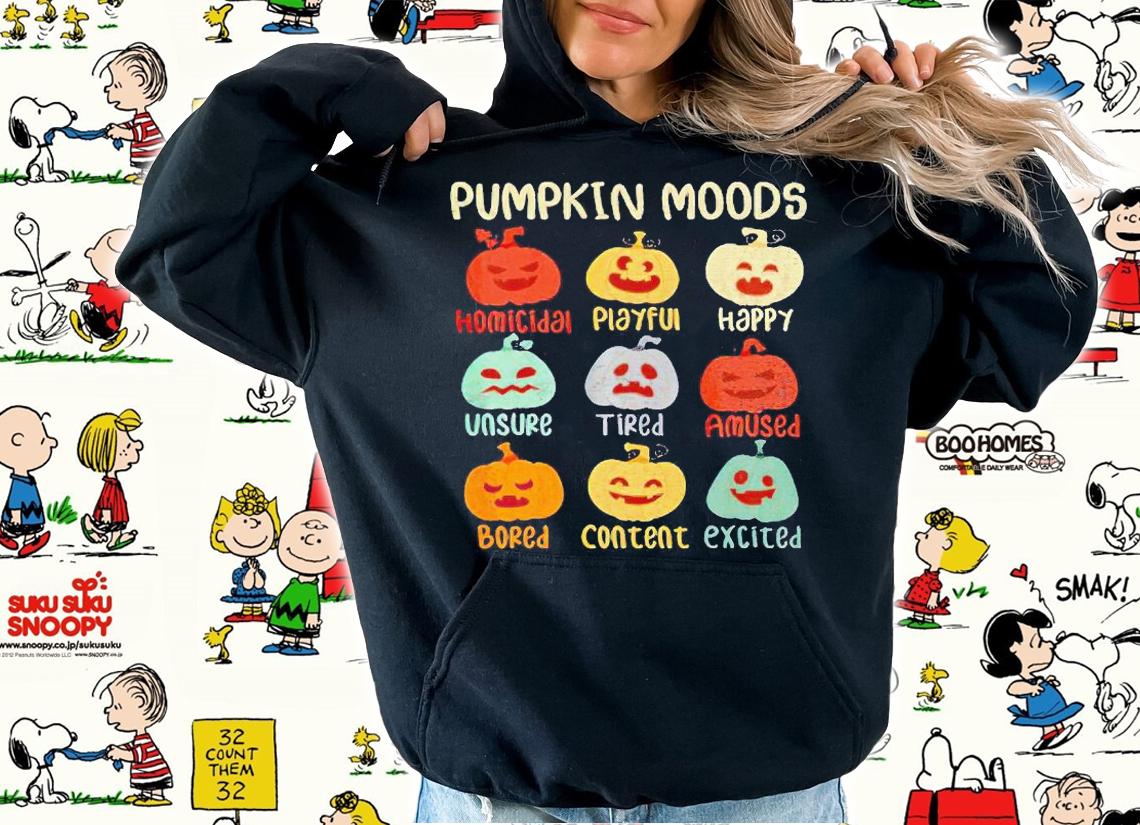 Funny Pumpkins emotions Pumpkin moods Halloween T-shirt hoodie