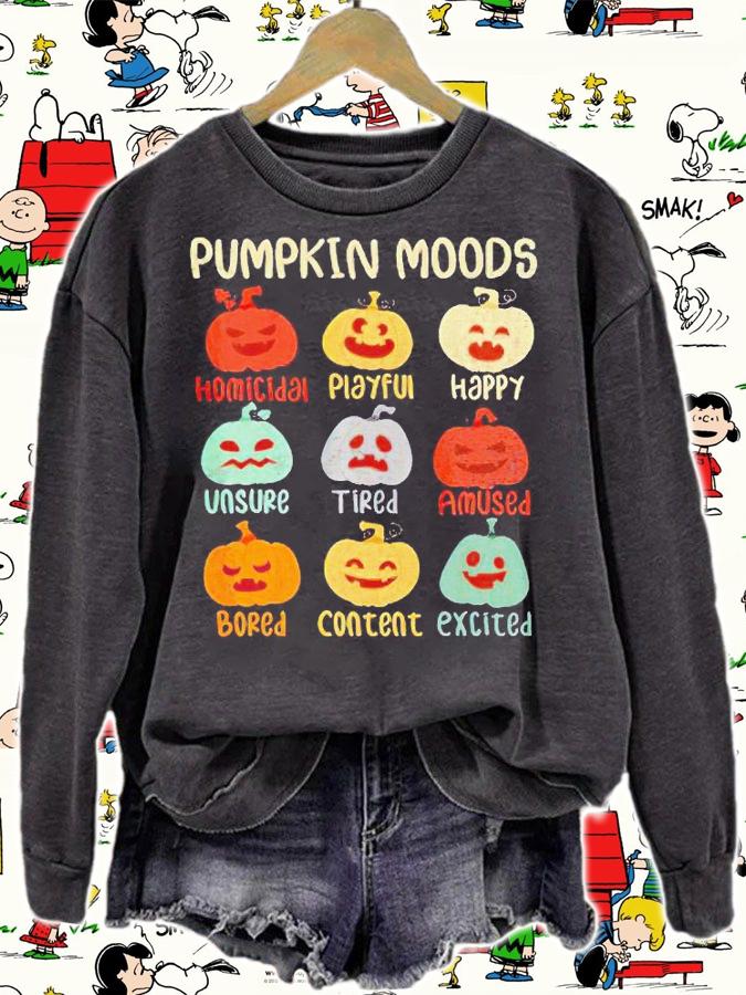 Funny Pumpkins emotions Pumpkin moods Halloween T-shirt sweatshirt