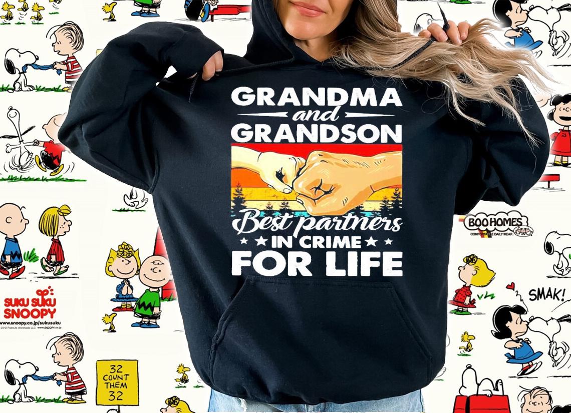 Grandma and grandson best partners in crime for life shirt hoodie