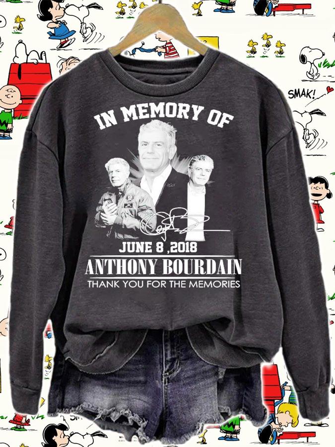 In memory of Anthony Bourdain signature thank you for the memories shirt sweatshirt
