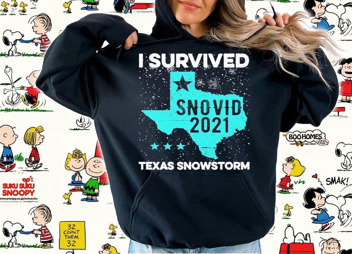 Men's I Survived Snovid 2021 Texas snowstorm shirt hoodie