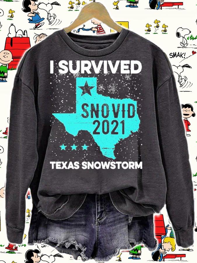 Men's I Survived Snovid 2021 Texas snowstorm shirt sweatshirt