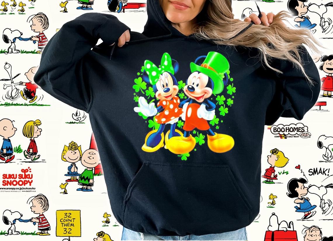 Minnie and Mickey Mouse St.Patrick's Day heart shirt