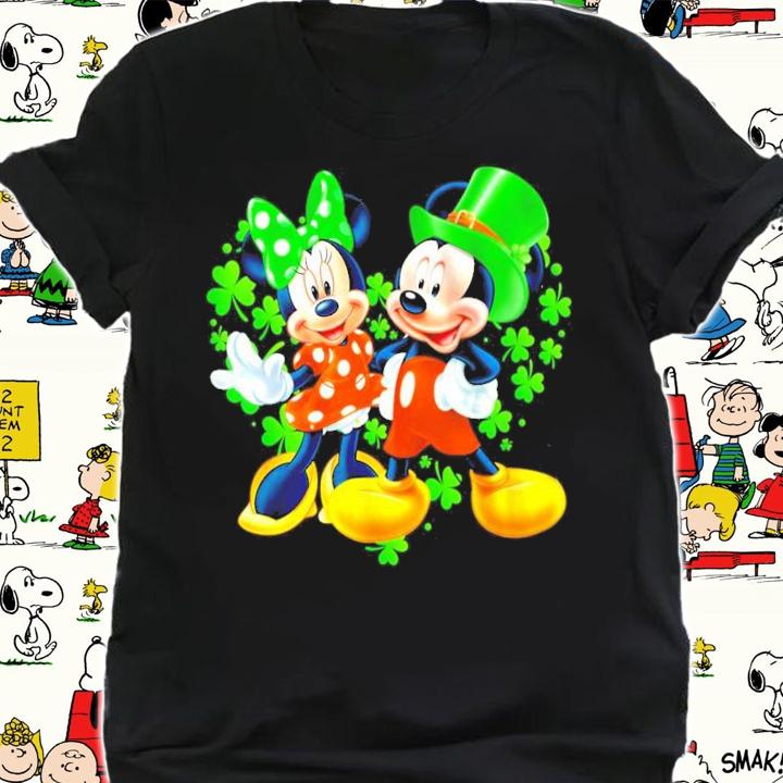 Minnie and Mickey Mouse St.Patrick's Day heart shirt