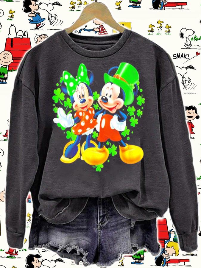 Minnie and Mickey Mouse St.Patrick's Day heart shirt