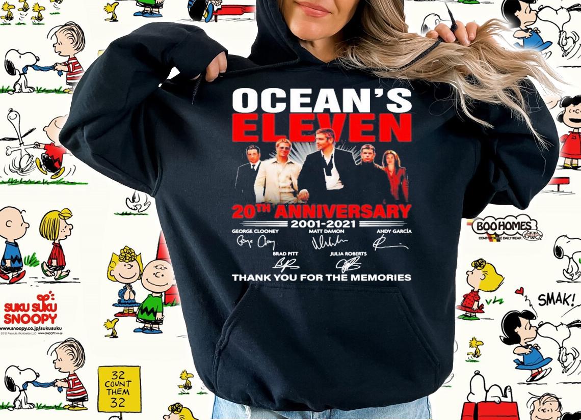 Ocean's Eleven 20th anniversary 2001-2021 signatures shirt