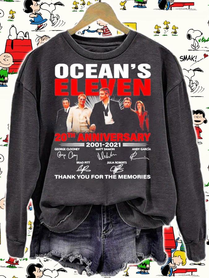 Ocean's Eleven 20th anniversary 2001-2021 signatures shirt