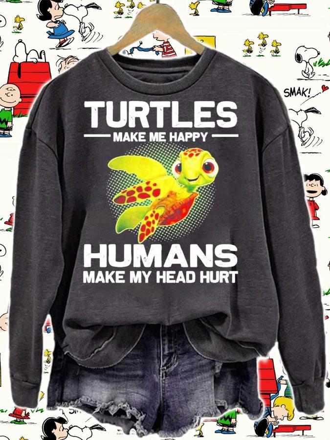 Turtles Make Me Happy Humans Make My Head Hurt Shirt