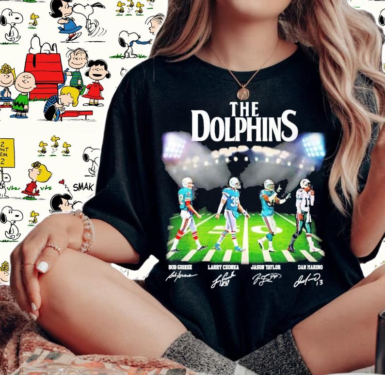 Abbey Road The Dolphins Bob Griese Larry Csonka signatures shirt