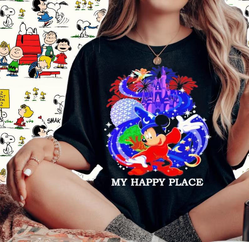 Disney Mickey Mouse my happy place shirt woman shirt