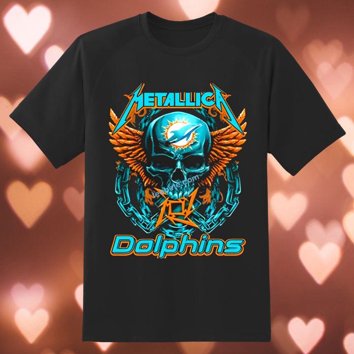 Skull Metallica Miami Dolphins T-Shirt hoodie