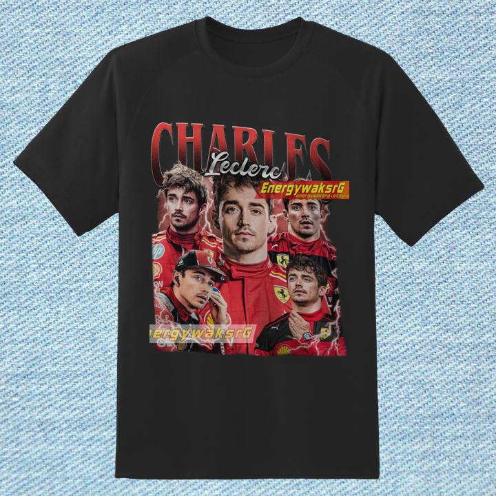 Official Charles Leclerc 16 Ferrari F1 Prince Of Monaco Vintage Retro Graphic Shirt