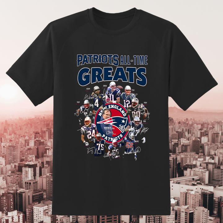 All-Time Greats New England Patriots Team Players Autograph T-Shirt - Limited Edition
