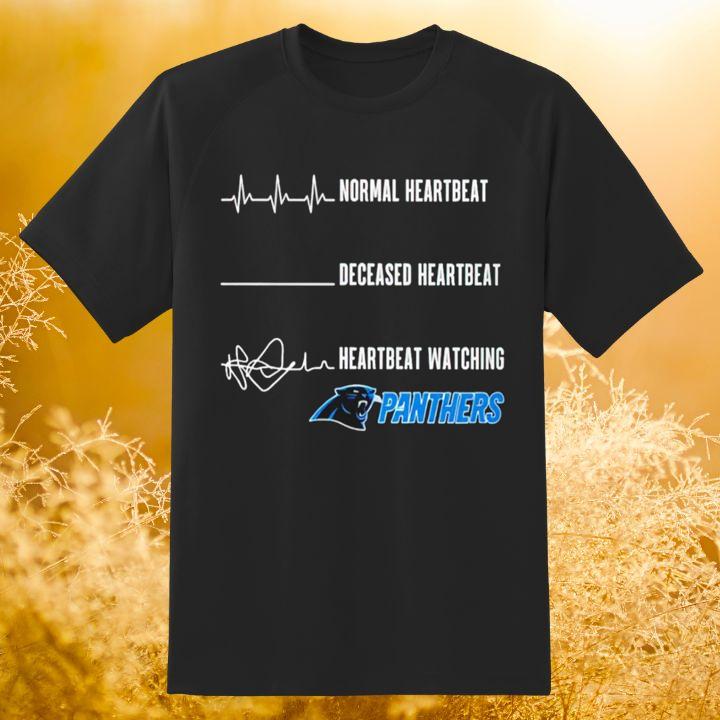 Normal Heartbeat Deceased Heartbeat Watching Carolina Panthers Logo T-Shirt